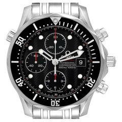 Omega Seamaster Chronograph Black Dial Watch 213.30.42.40.01.001 Box Card