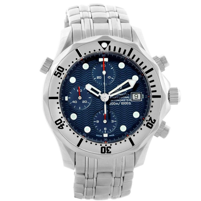 Omega Seamaster Chronograph Blue Dial Men's Watch 2598.80 ...