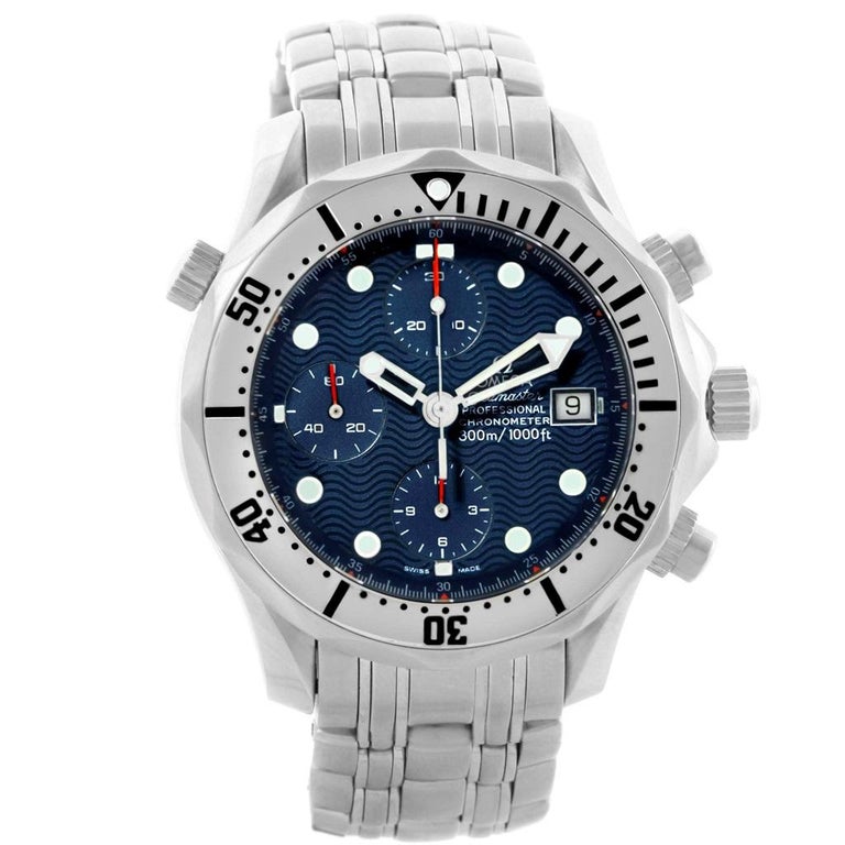 Omega Seamaster Chronograph Blue Dial Men's Watch 2598.80.00 For Sale ...