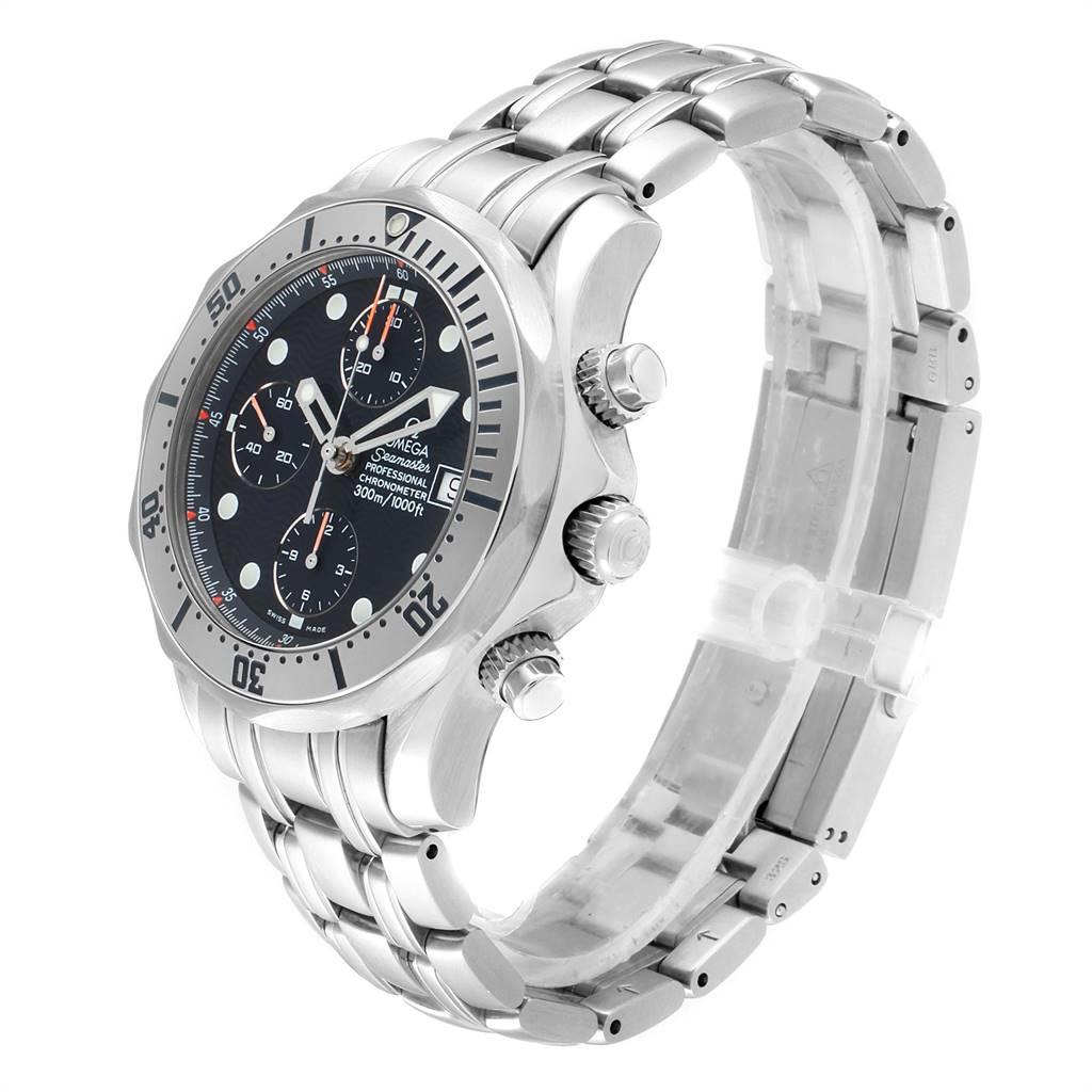 Omega Seamaster Chronograph Blue Dial Steel Men's Watch 2598.80.00 Card For Sale 1