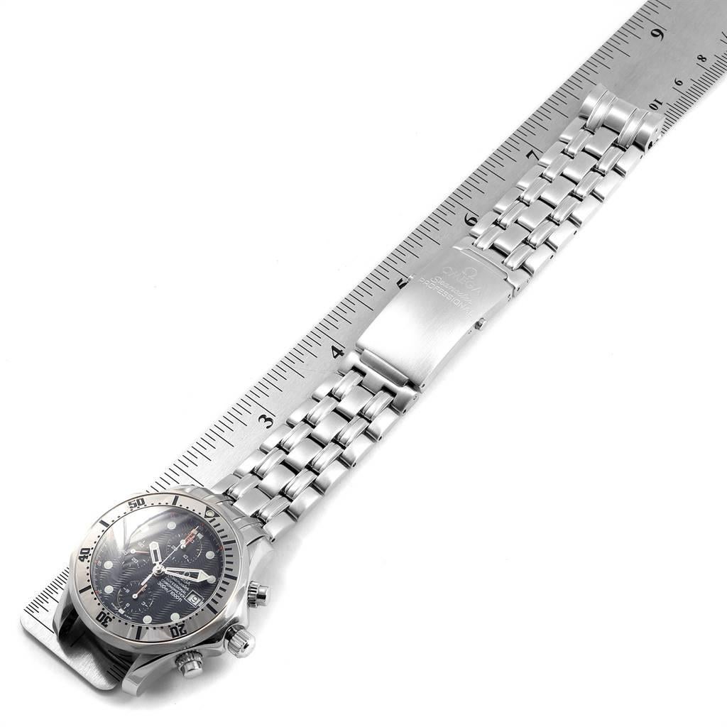 Omega Seamaster Chronograph Blue Dial Steel Men's Watch 2598.80.00 Card For Sale 5