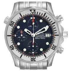 Omega Seamaster Chronograph Blue Dial Steel Men's Watch 2598.80.00 Card