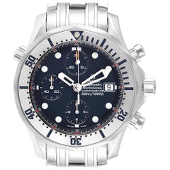 Omega Seamaster Chronograph Blue Dial Steel Men's Watch 2598.80.00 Card