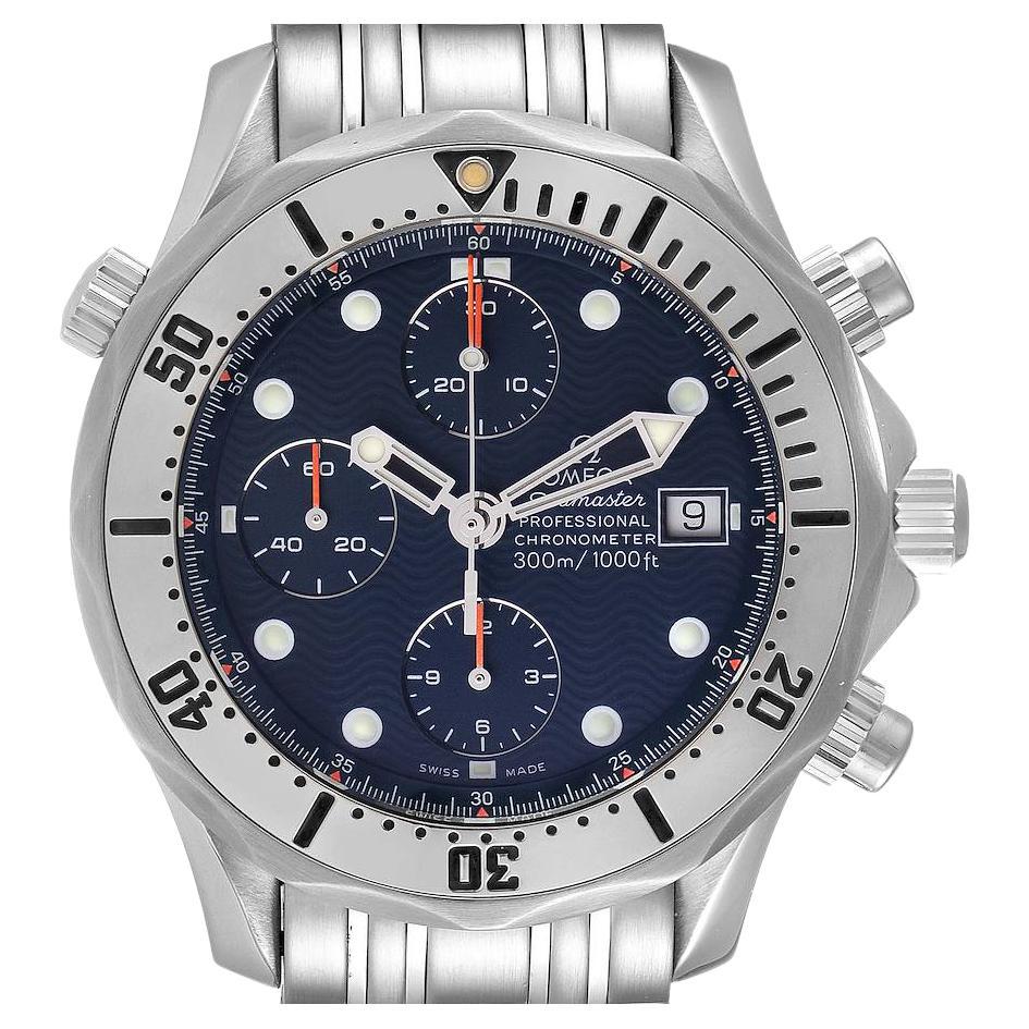 Omega Seamaster Chronograph Blue Dial Steel Mens Watch 2598.80.00