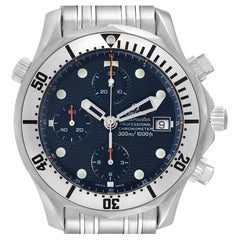Omega Seamaster Chronograph Blue Dial Steel Mens Watch 2598.80.00