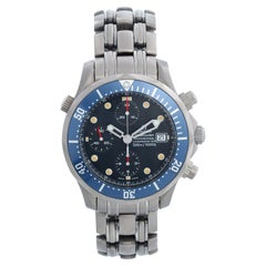 Vintage Omega Seamaster Chronograph Blue Dial Titanium Watch 2298.80.00