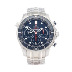 Used Omega Seamaster chronograph Stainless Steel 21230445003001 Gents wrist watch