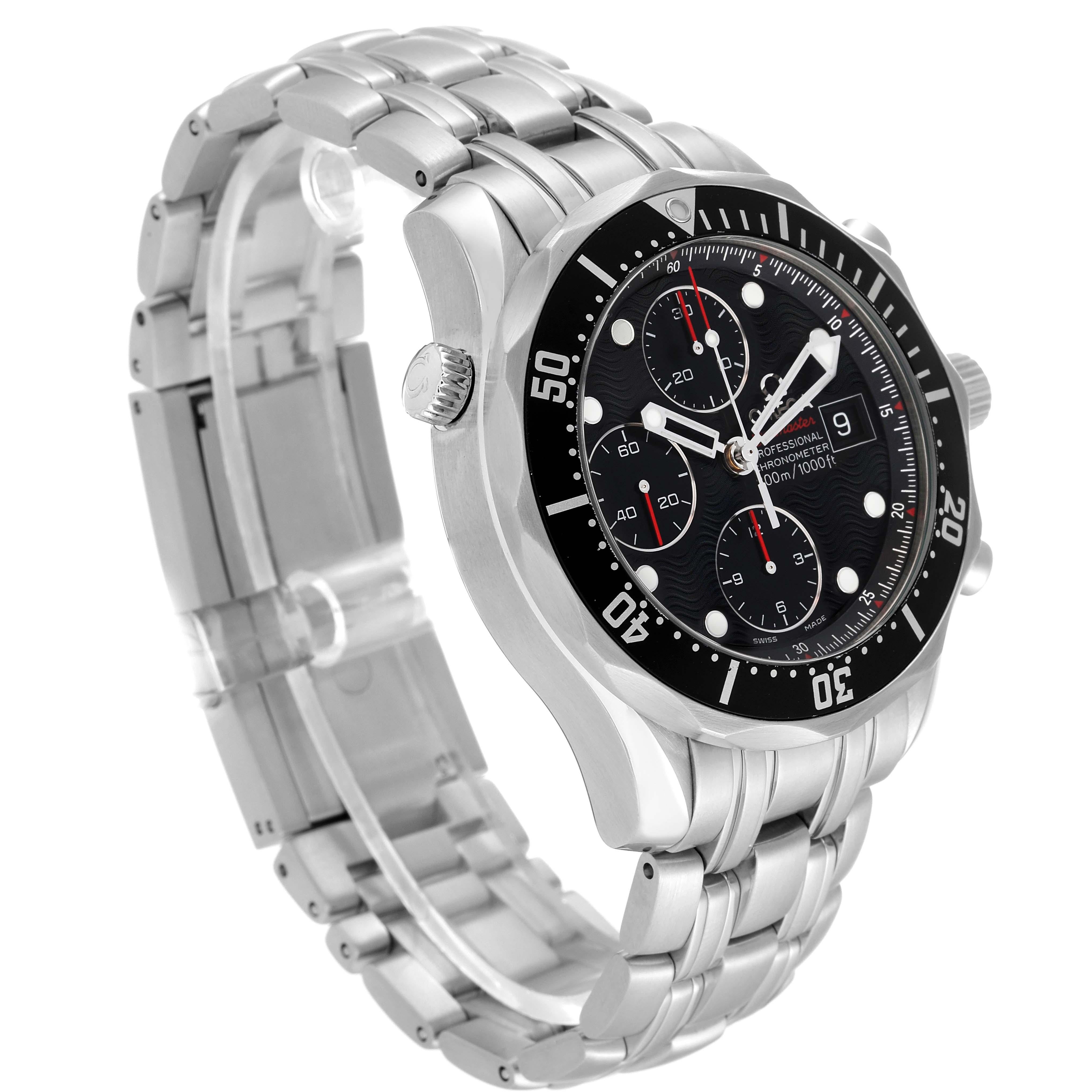 Omega Seamaster Chronograph Steel Mens Watch 213.30.42.40.01.001 Box Card For Sale 6