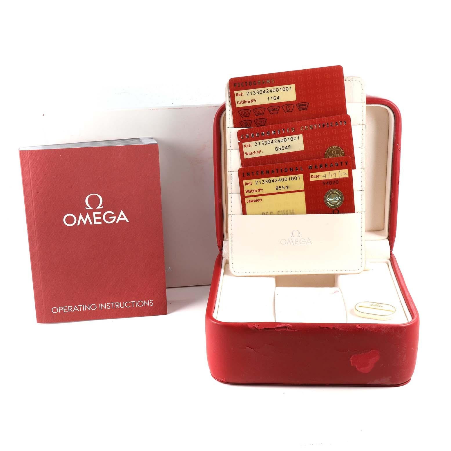 Omega Seamaster Chronograph Stahl Herrenuhr 213.30.42.40.01.001 Boxkarte aus Stahl im Angebot 6