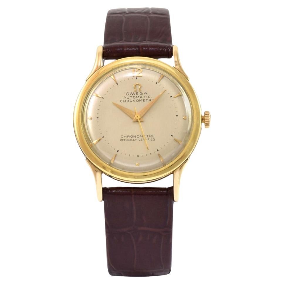 Omega Seamaster chronomètre en or jaune 14 carats en vente