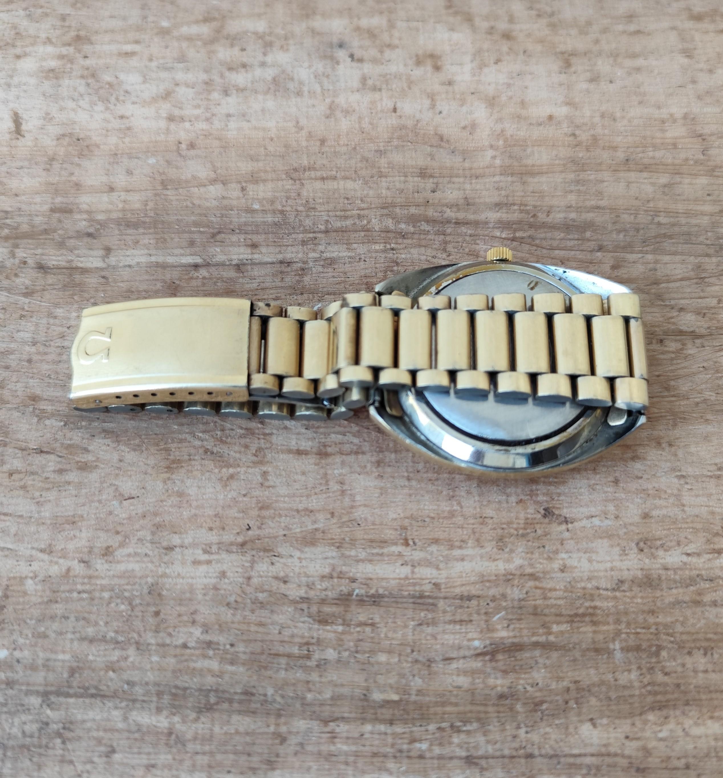 Reloj Omega Seamaster Cosmic 2000 Ref 166.130 Raro Esfera Dorada Chapado en Oro Hombre en venta 6