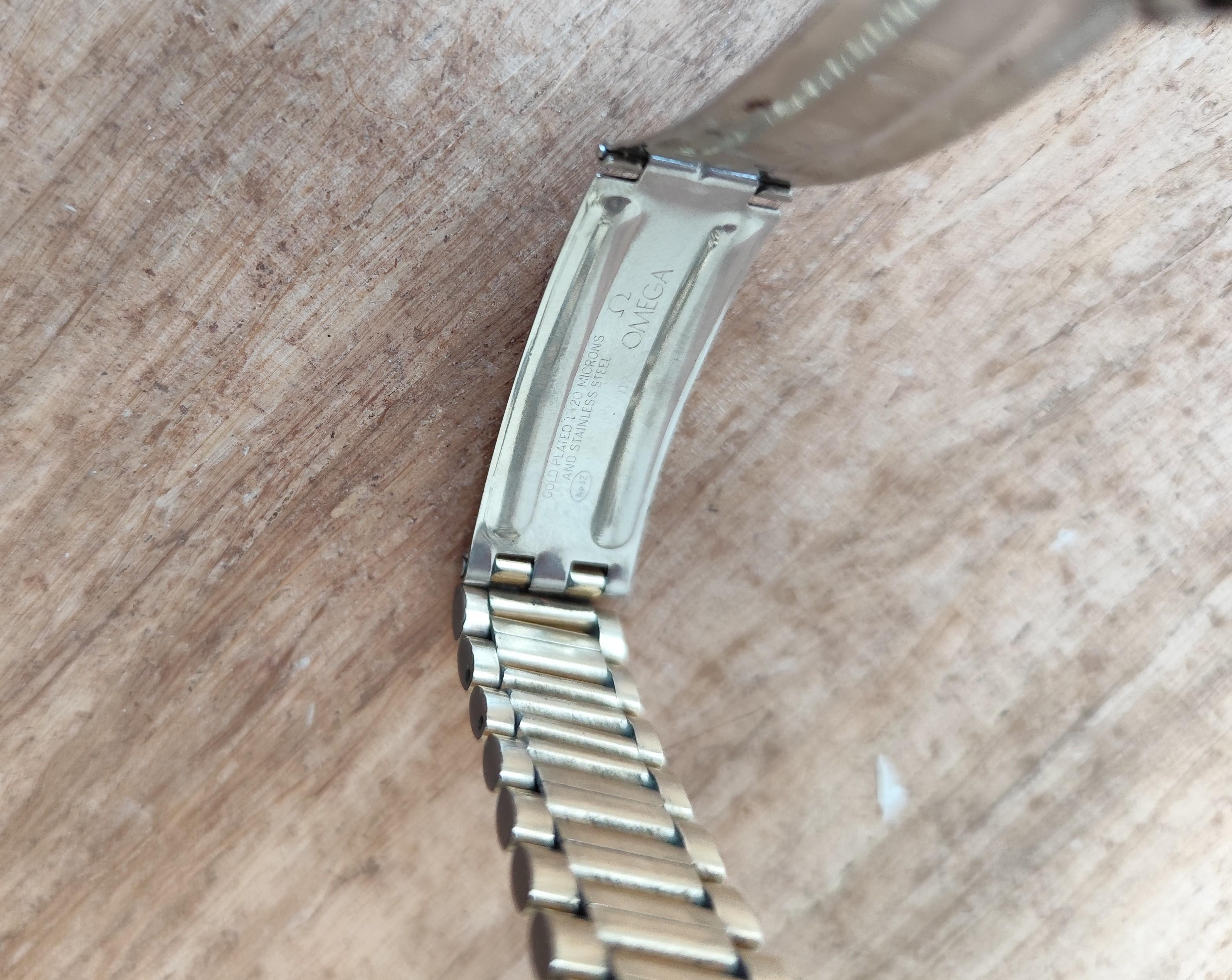 Reloj Omega Seamaster Cosmic 2000 Ref 166.130 Raro Esfera Dorada Chapado en Oro Hombre en venta 7