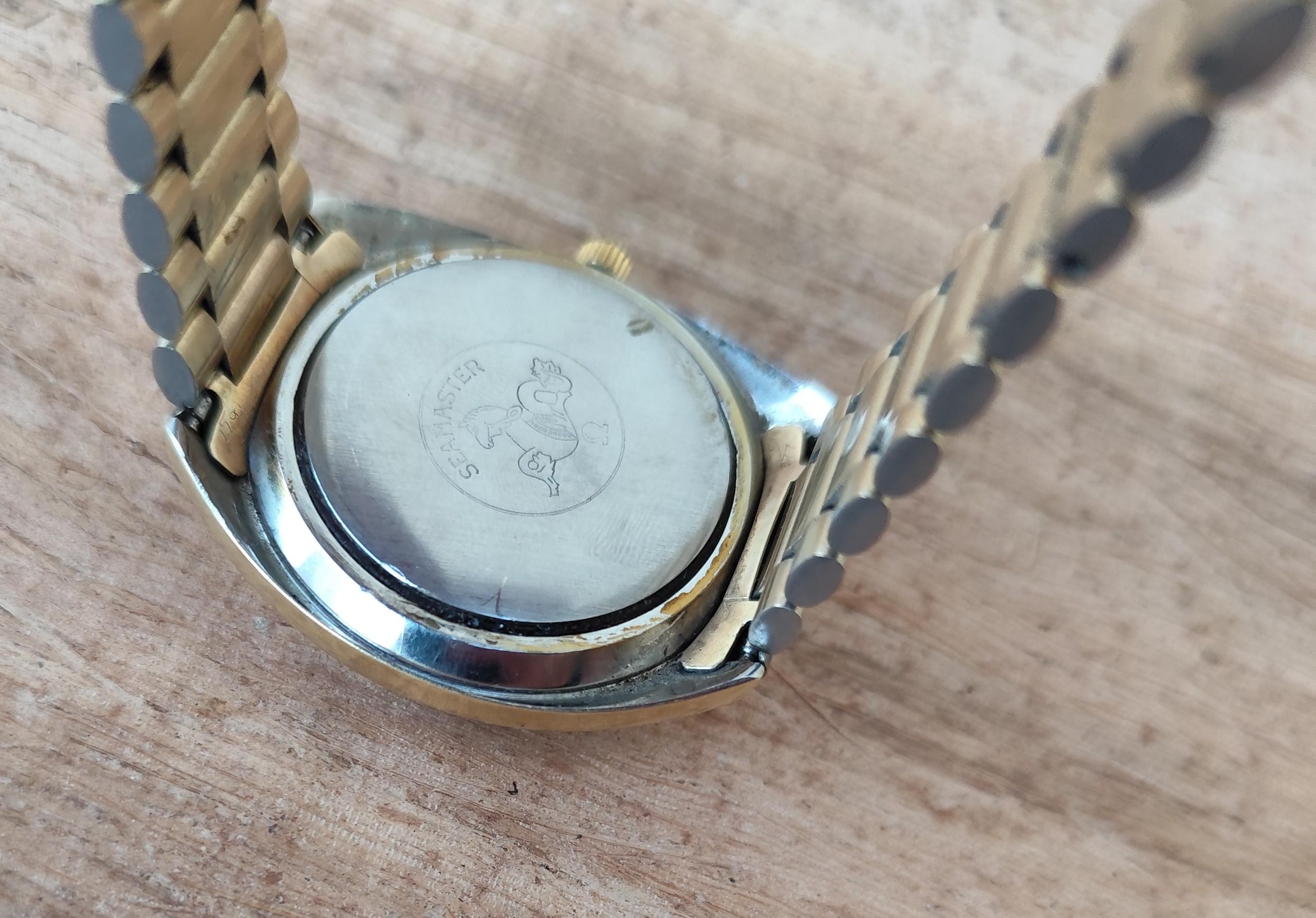 Reloj Omega Seamaster Cosmic 2000 Ref 166.130 Raro Esfera Dorada Chapado en Oro Hombre en venta 9