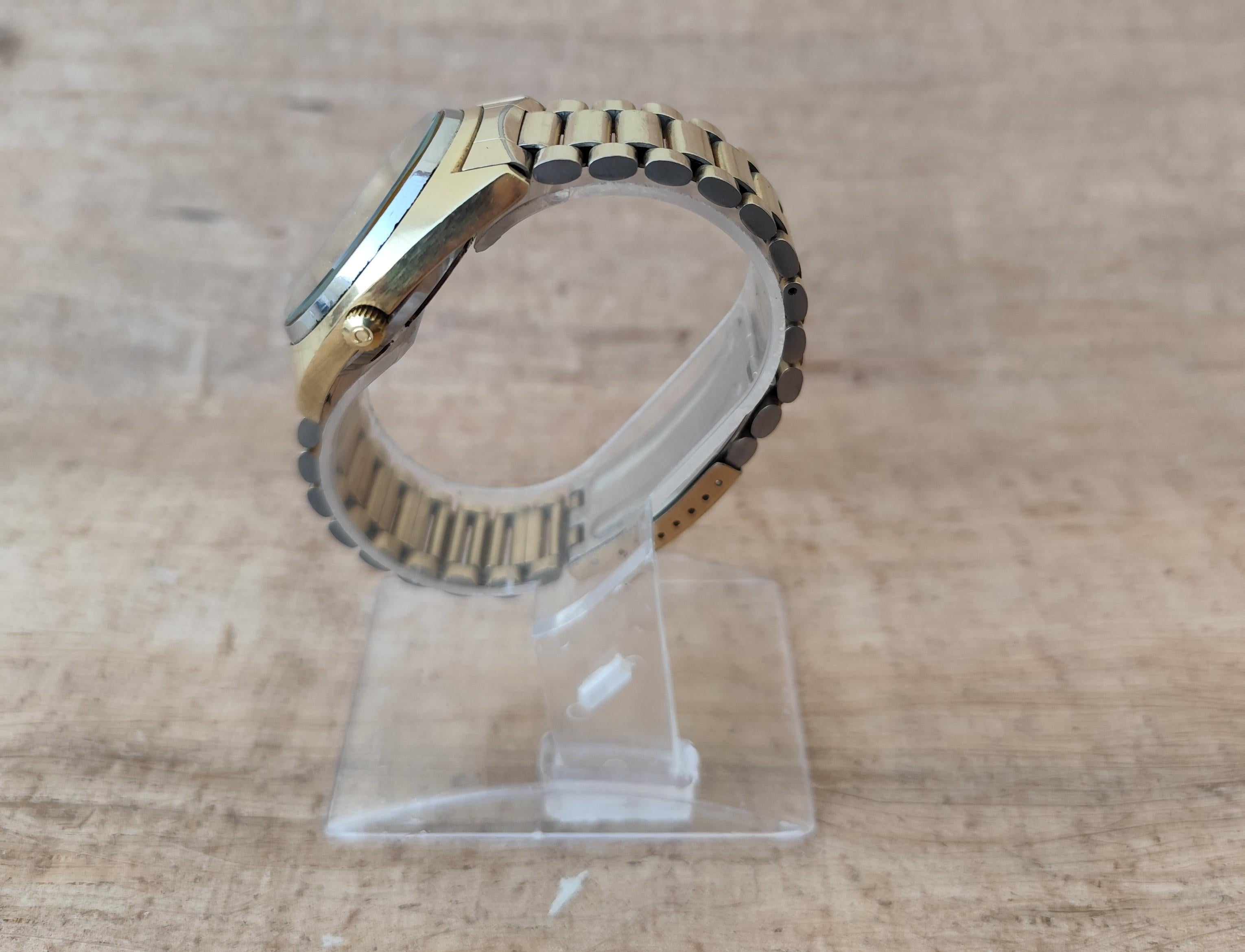 Reloj Omega Seamaster Cosmic 2000 Ref 166.130 Raro Esfera Dorada Chapado en Oro Hombre en venta 2