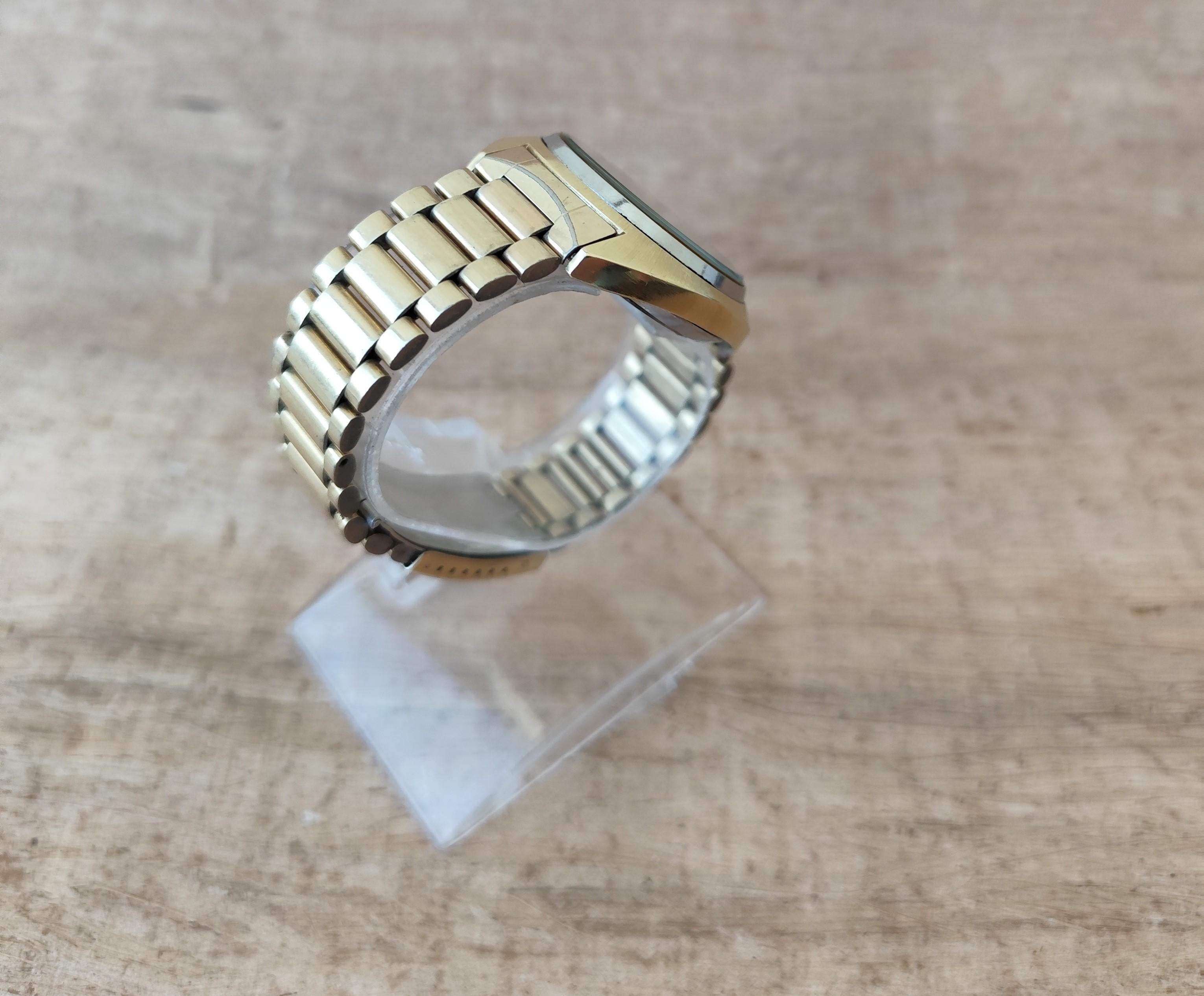 Reloj Omega Seamaster Cosmic 2000 Ref 166.130 Raro Esfera Dorada Chapado en Oro Hombre en venta 4