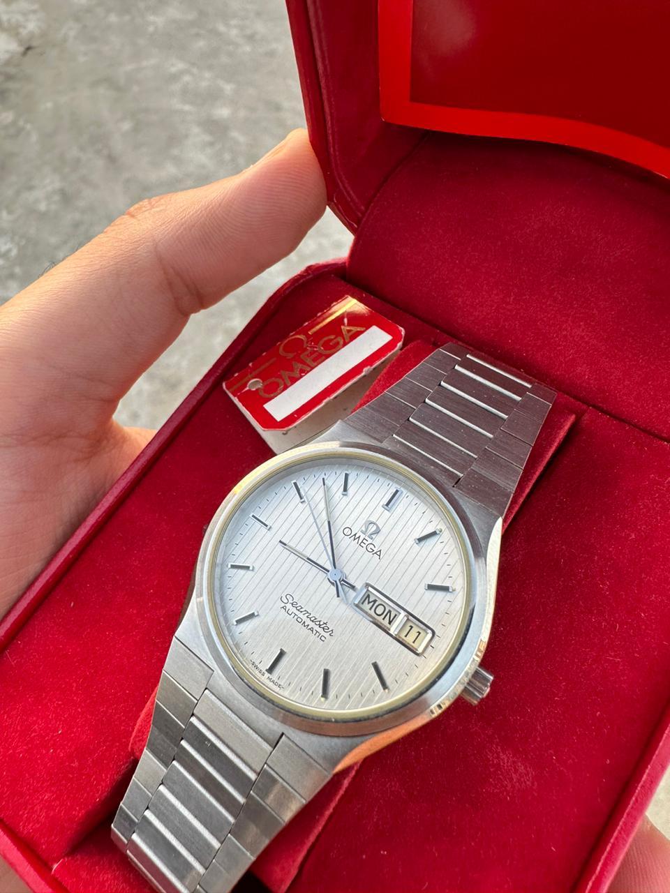 Omega Seamaster Day Date ST 3660868 Superb Cal 1020 Rara Esfera Rayada Vintage 20