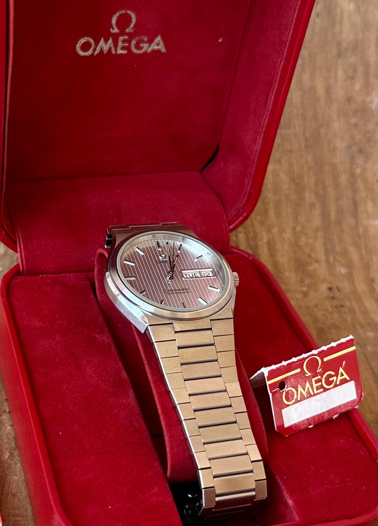 De los hombres Omega Seamaster Day Date ST 3660868 Superb Cal 1020 Rara Esfera Rayada Vintage