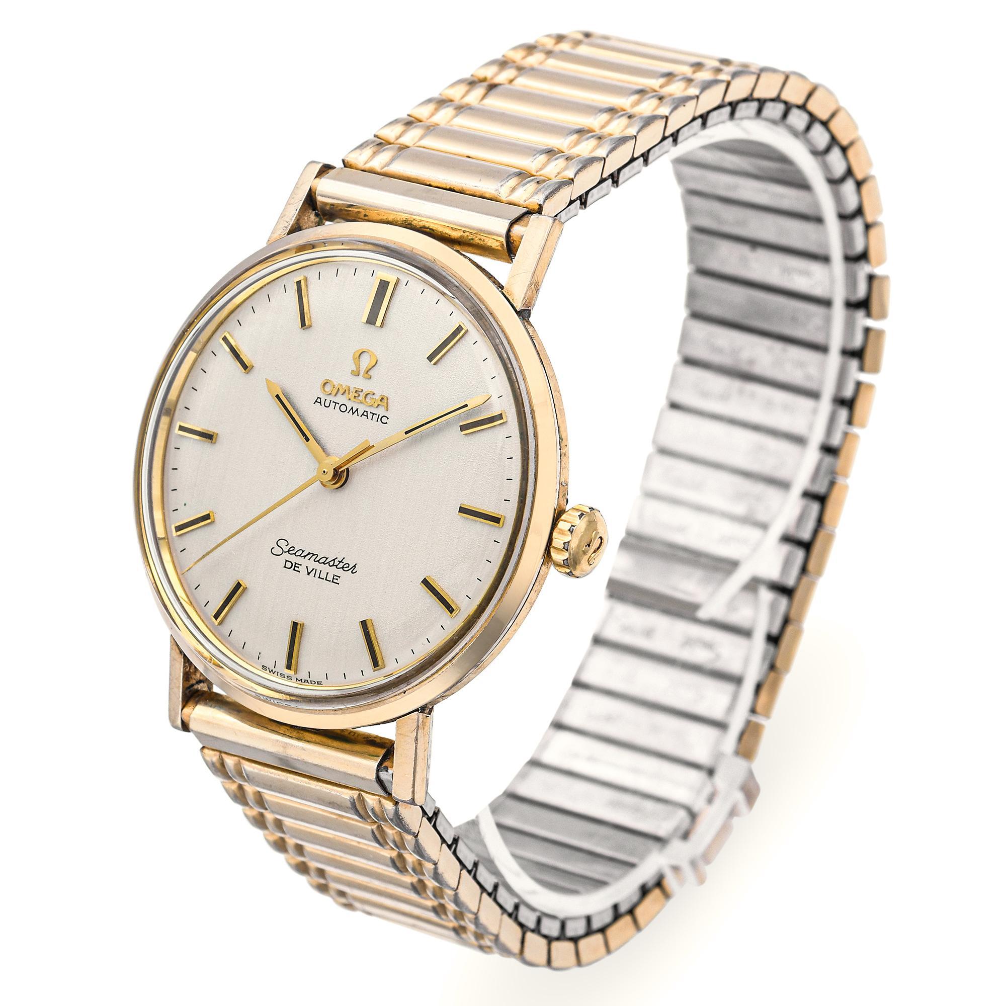A refined classic from the golden age of Omega, this Seamaster De Ville features a sleek 14k gold-filled case with elegant lugs and a minimalist design that exudes mid-century sophistication. The clean silver or champagne dial (specify if known) is