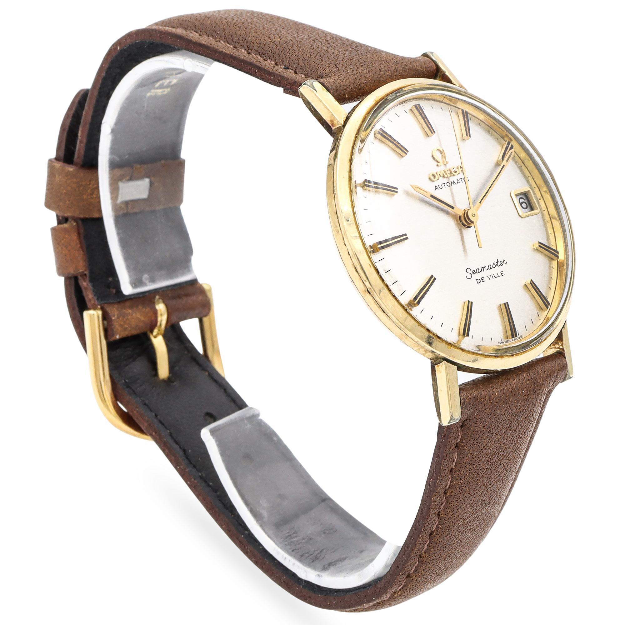 Omega Seamaster De Ville 14K Gold Filled Men's Automatic Date Watch In Good Condition In New York, NY