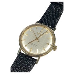 Omega Seamaster De Ville Antique Yellow Gold Automatic Linen dial Wrist Watch