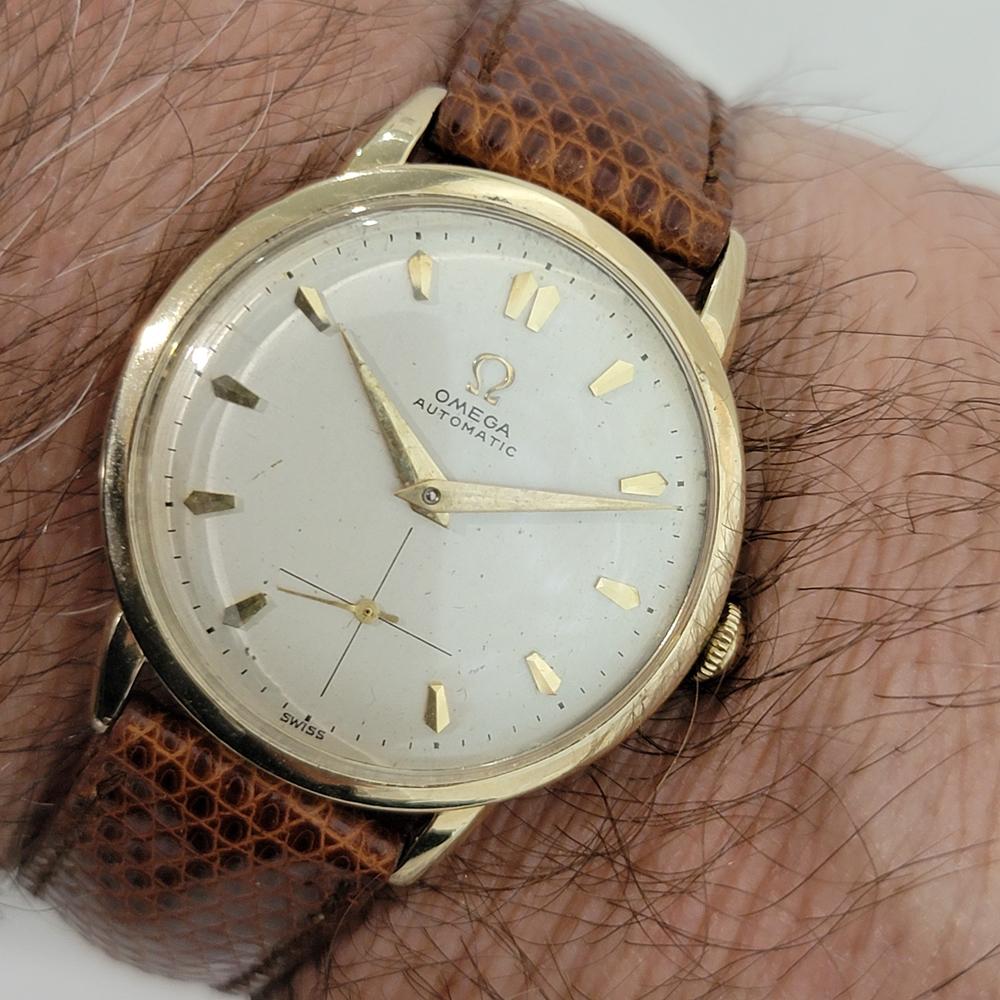 Omega cal 344 14k Gold gefüllt 32mm Herren Stoßstange Automatik 1950er Jahre Vintage RA581 im Angebot 10
