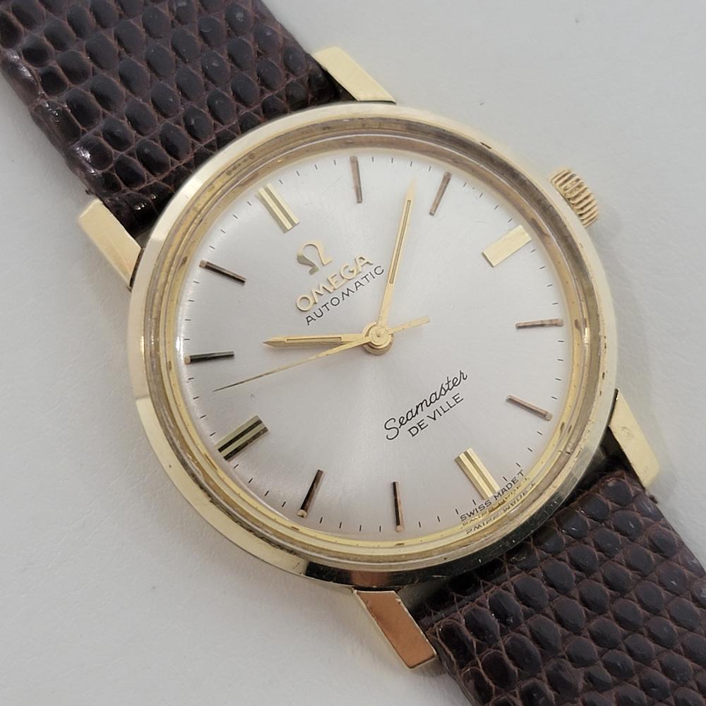 Omega Seamaster DeVille Oro macizo 14k 32mm Hombre Automático Años 60 Vintage RA578 en Excelente estado para la venta en Beverly Hills, CA