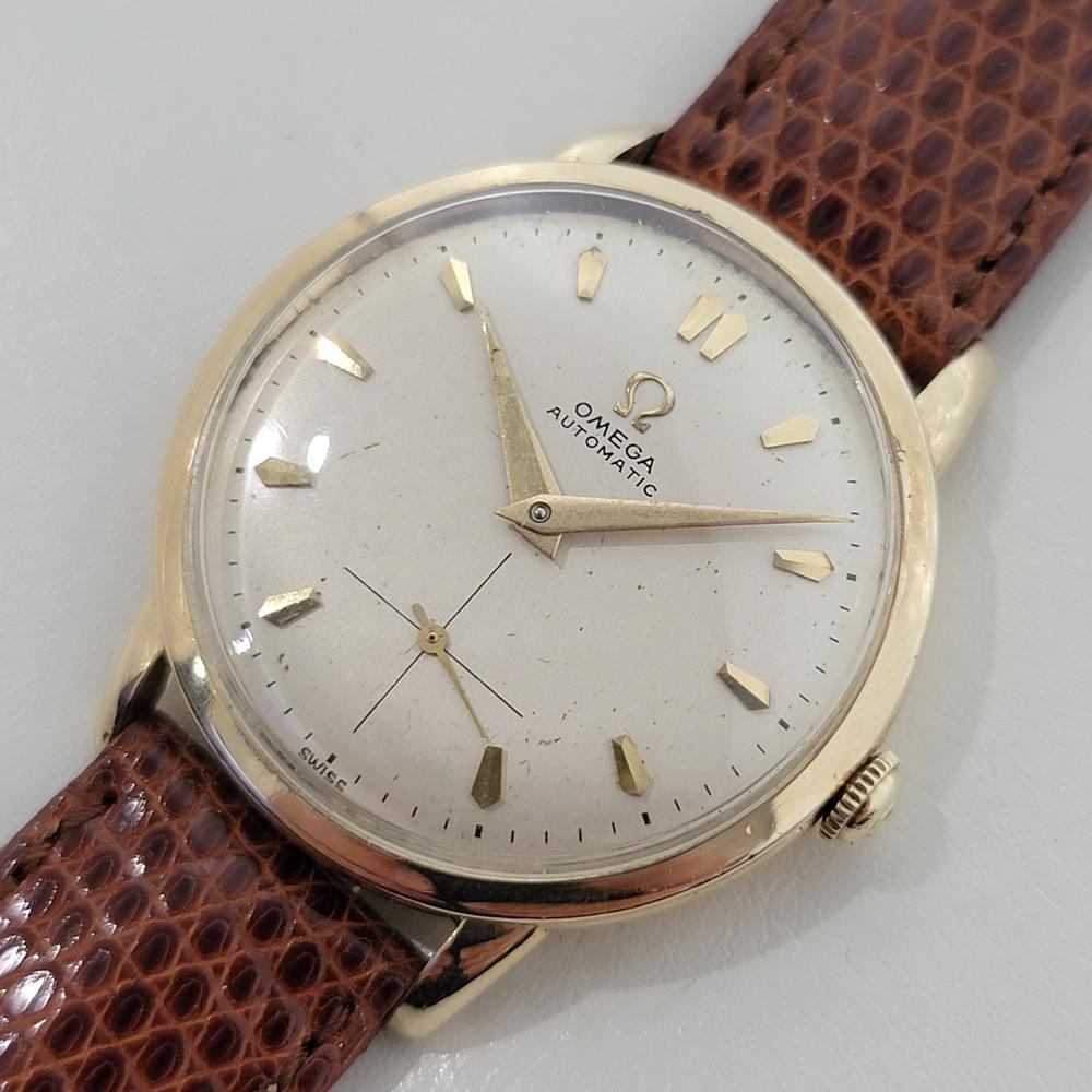 Omega cal 344 14k Gold gefüllt 32mm Herren Stoßstange Automatik 1950er Jahre Vintage RA581 im Angebot 1