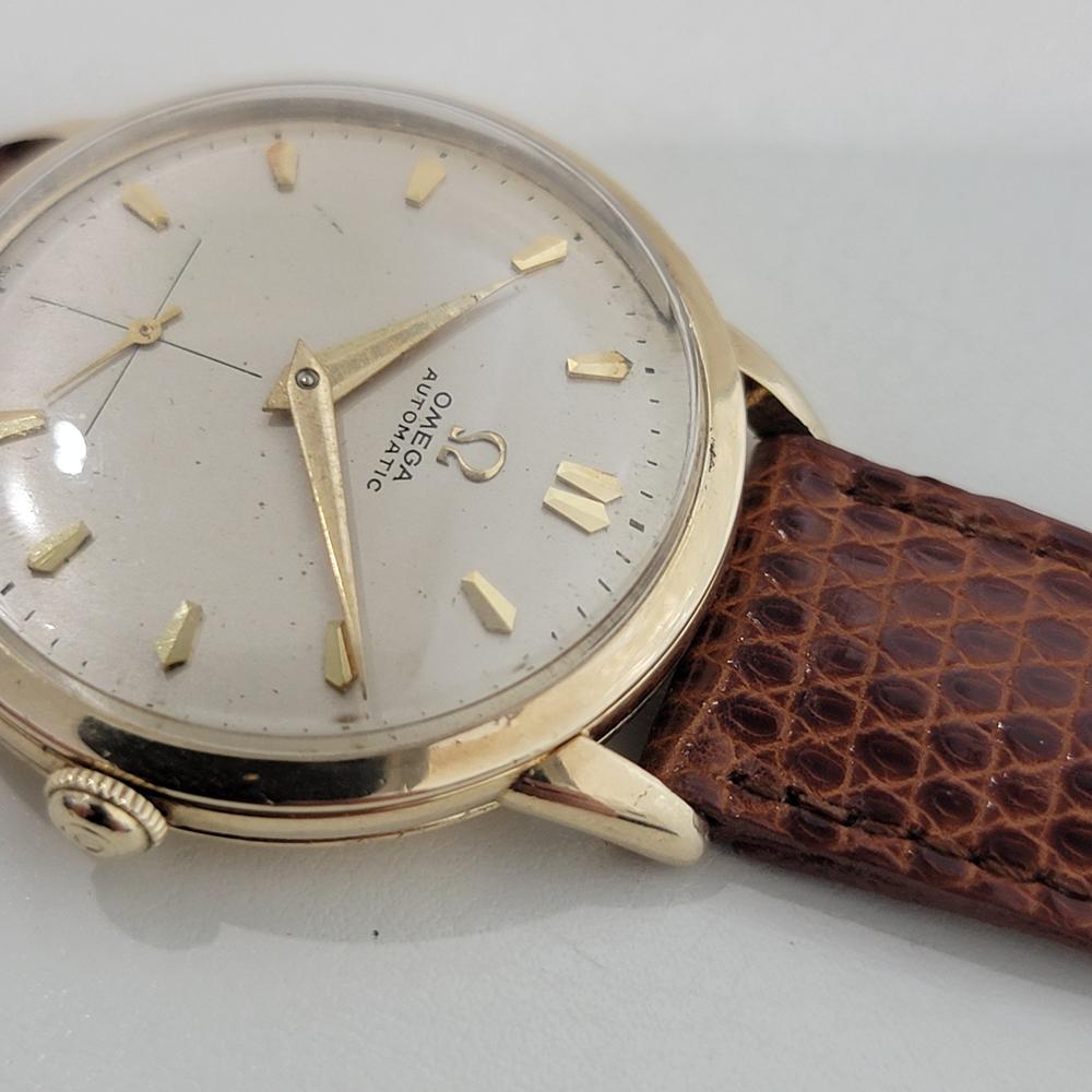 Omega cal 344 14k Gold gefüllt 32mm Herren Stoßstange Automatik 1950er Jahre Vintage RA581 im Angebot 3