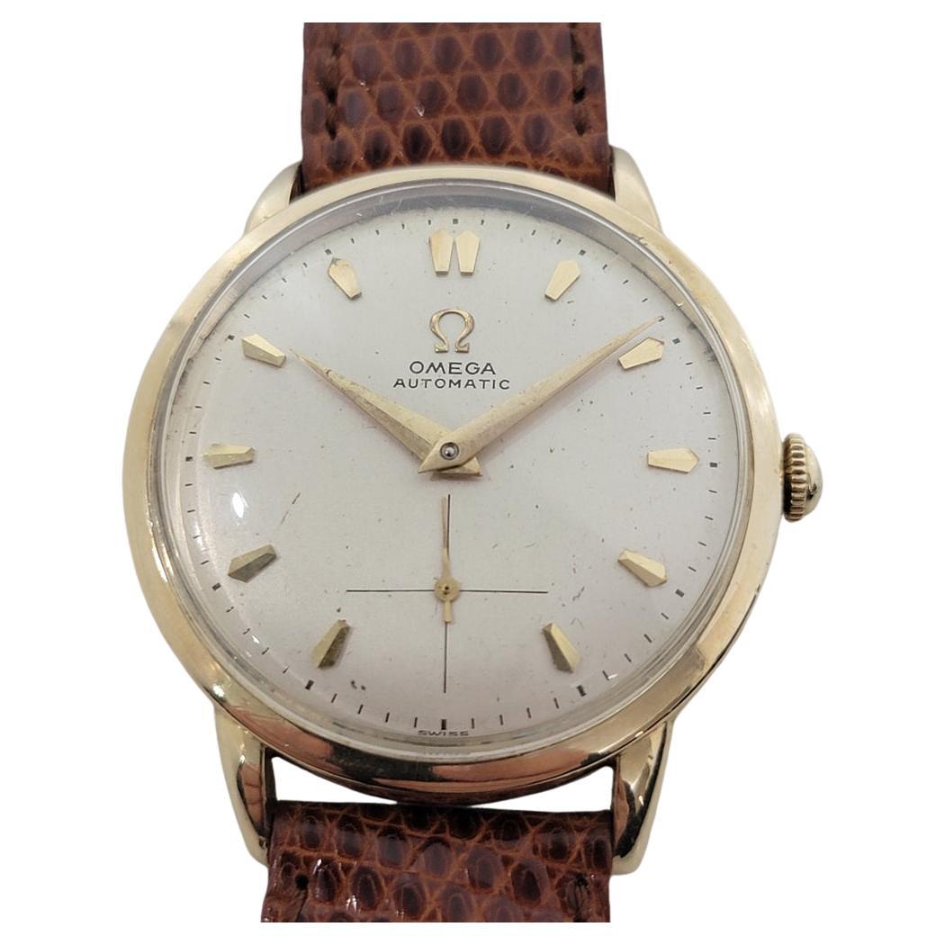Omega cal 344 14k Gold Filled 32mm Mens Bumper Automatic 1950s Vintage RA581