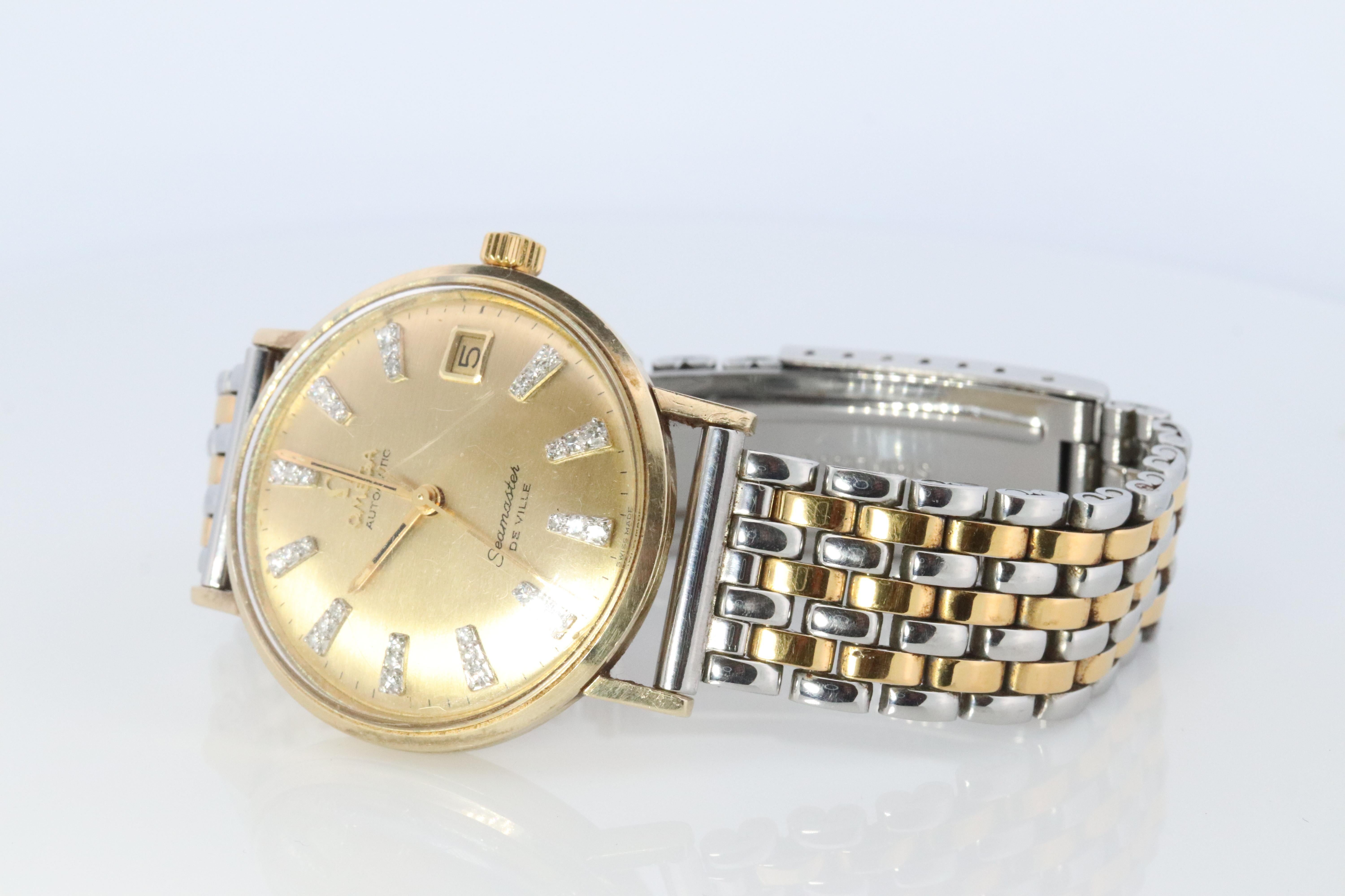 OMEGA Seamaster Diamant DeVille 14k Gold Omega Automatik SEAMASTER DEVILLE SEAMASTER DEVILLE Herren im Angebot