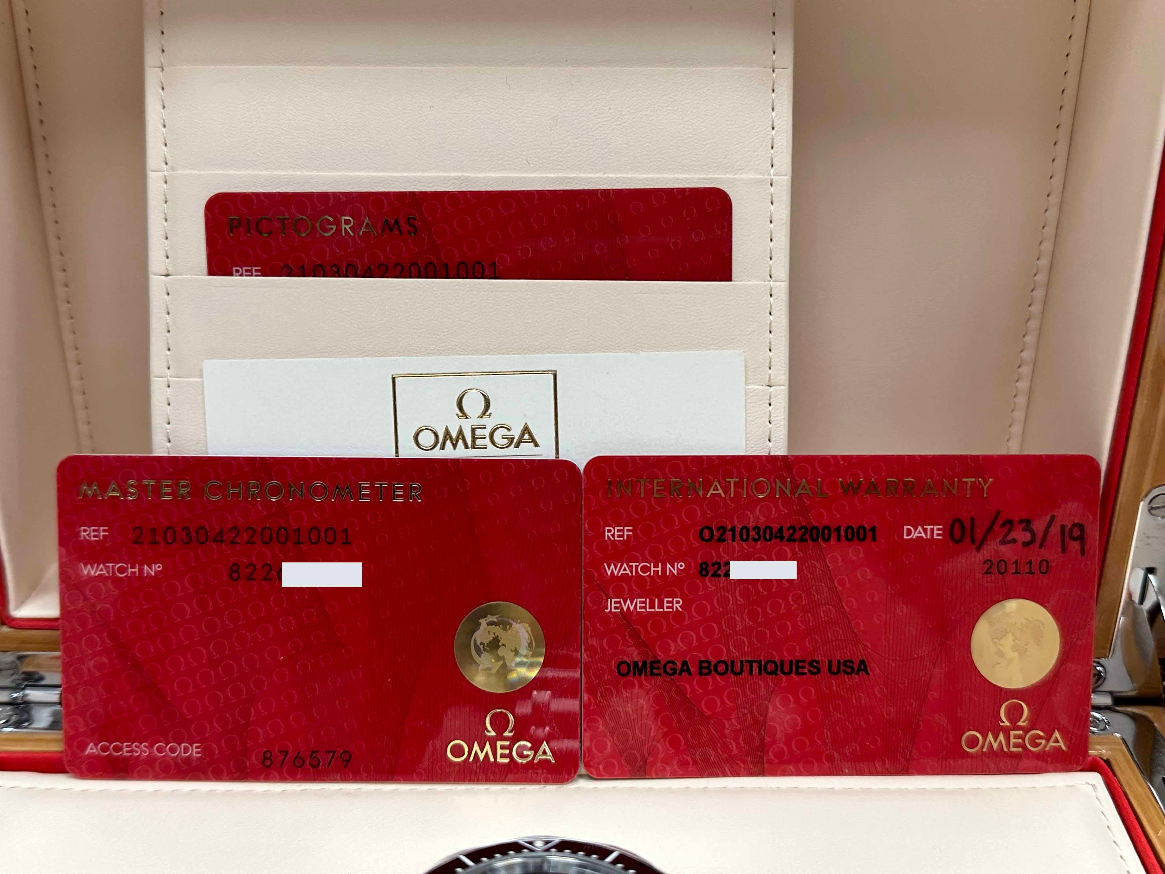 Omega Seamaster Diver 210.30.42.20.01.001 Schwarzes Wellenzifferblatt Stahlschachtelpapier im Zustand „Hervorragend“ in San Diego, CA