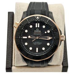 Omega Seamaster Diver 210.62.44.20.01.001 Black Ceramic 18K Rose Gold Box Paper