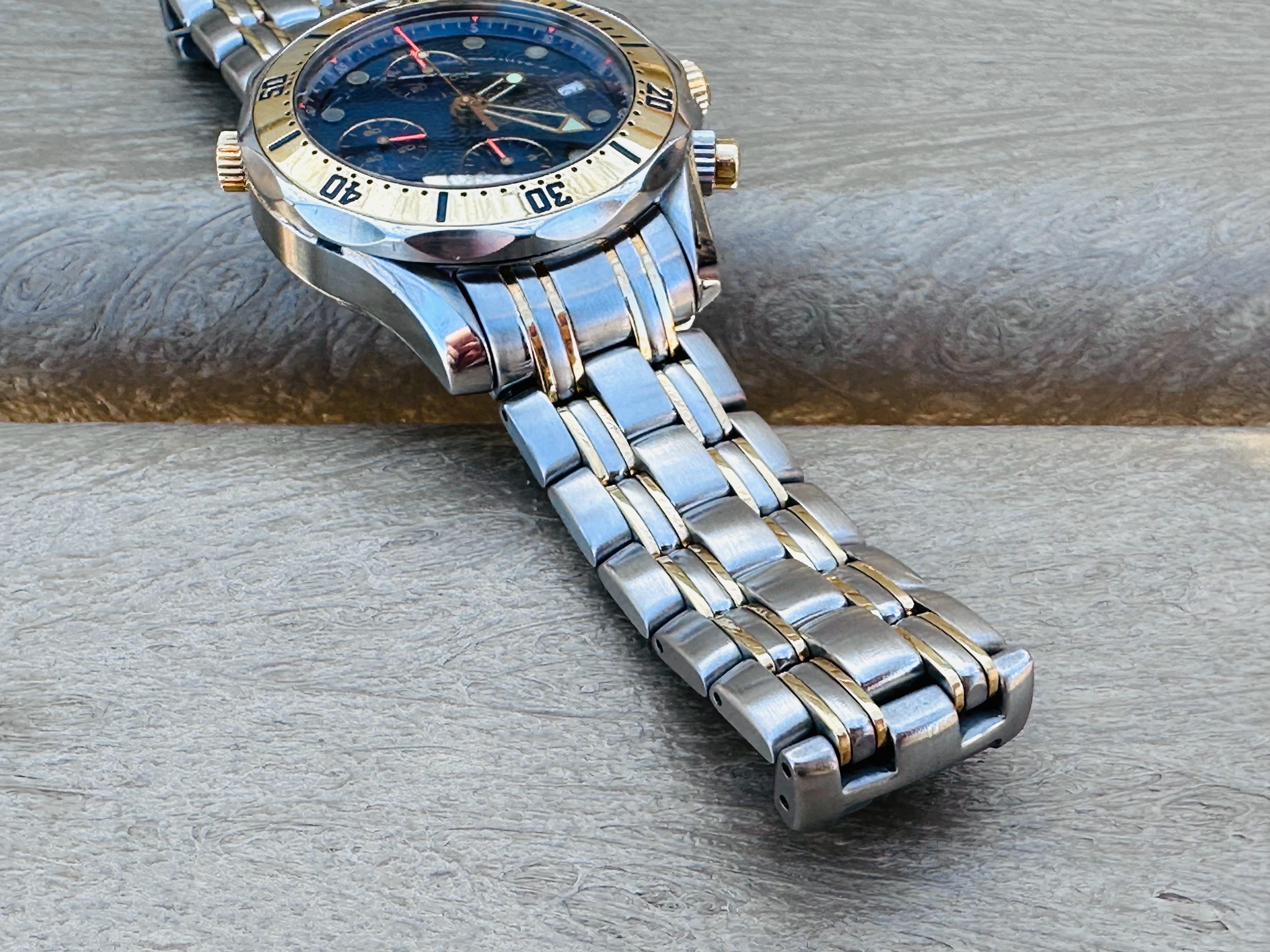 Omega Seamaster Diver 300 M 2398.80 Chronograph 18K Gold/ Stainless steel Watch For Sale 8