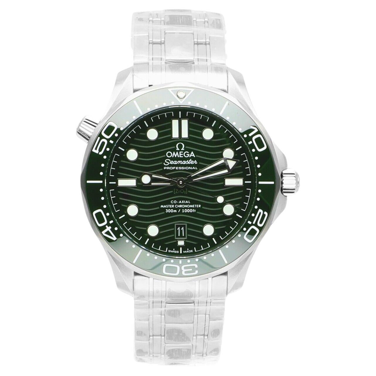 Omega Seamaster Diver 300 M Professional GREEN Dial 42mm 21030422010001 Complete For Sale