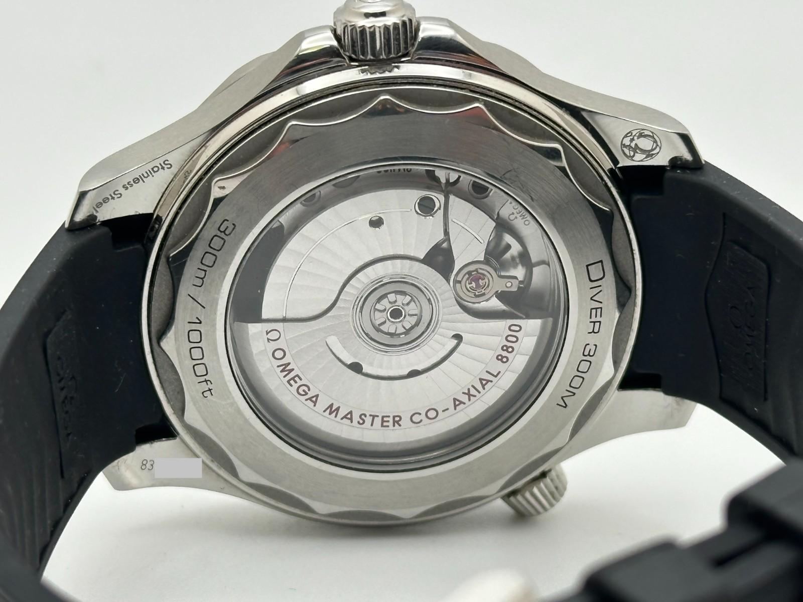 Omega Seamaster Diver 300M 210.32.42.20.01.001 Stahl Gummiband Papier 2