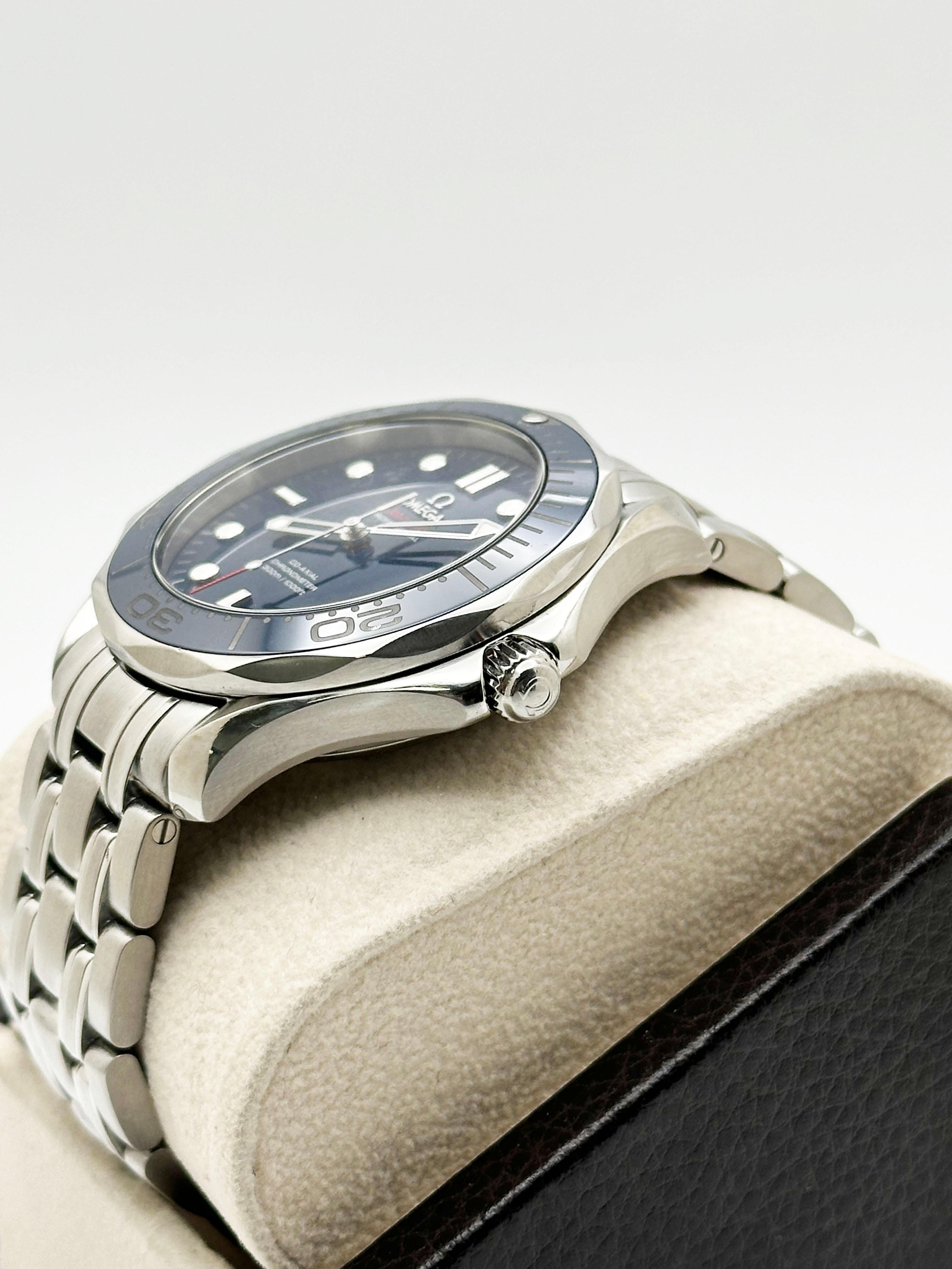 Omega Seamaster Diver 300M 212.30.41.20.03.001 Blau Edelstahl Box Papier Herren im Angebot
