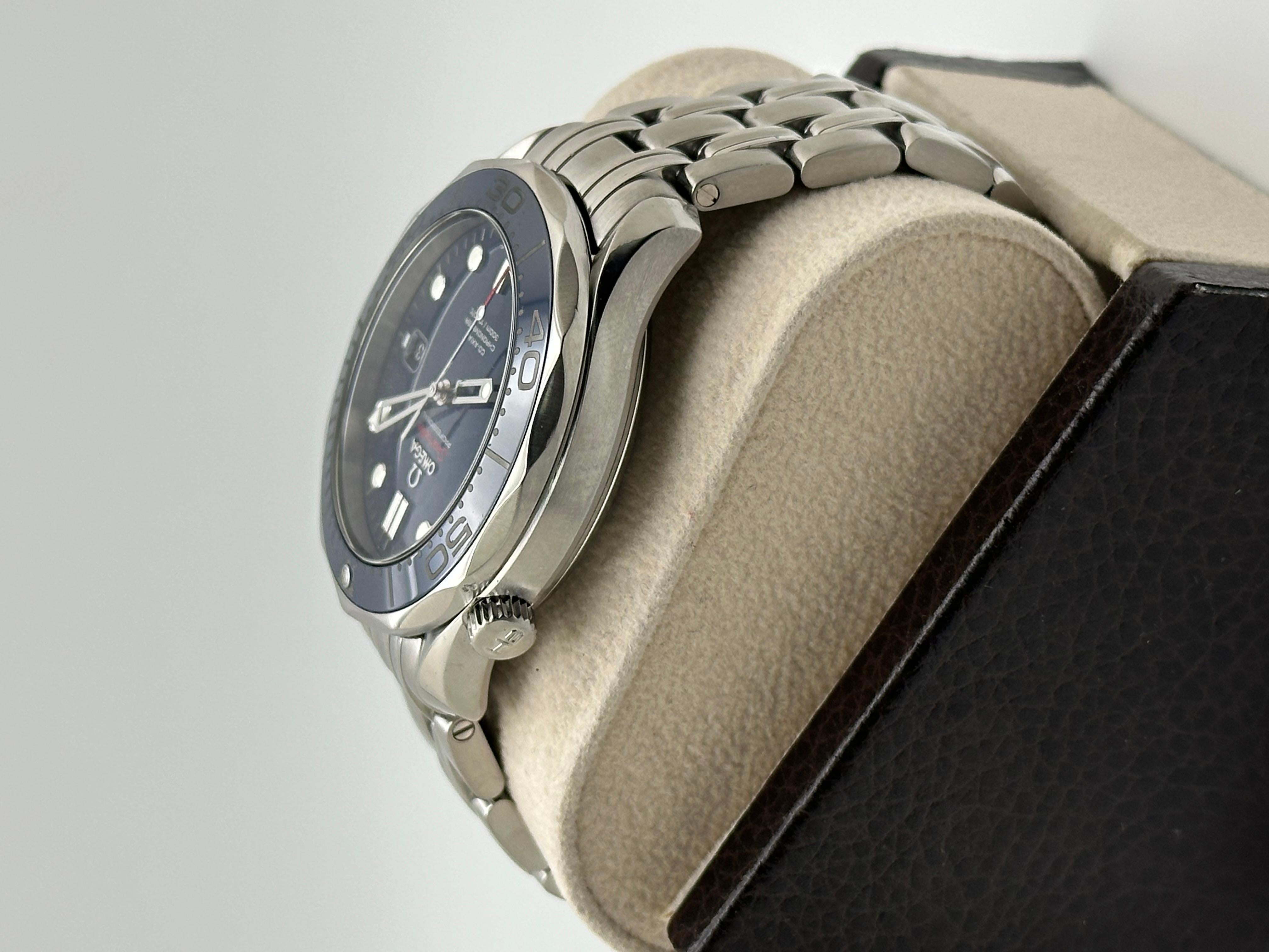Omega Seamaster Diver 300M 212.30.41.20.03.001 Blau Edelstahl Box Papier im Angebot 1