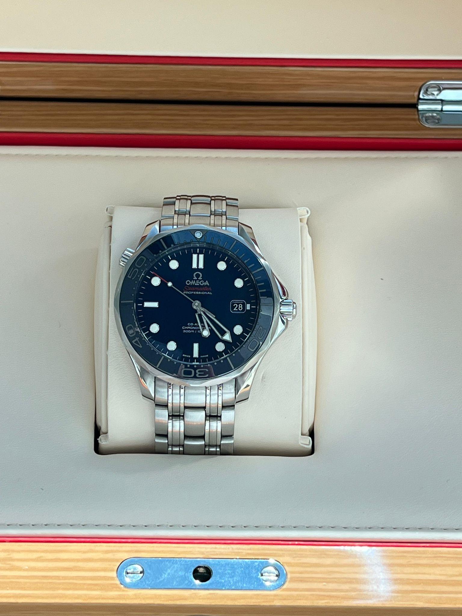 Modernist Omega Seamaster Diver 300M 41mm Blue Bezel Blue Dial Watch 212.30.41.20.03.001 For Sale