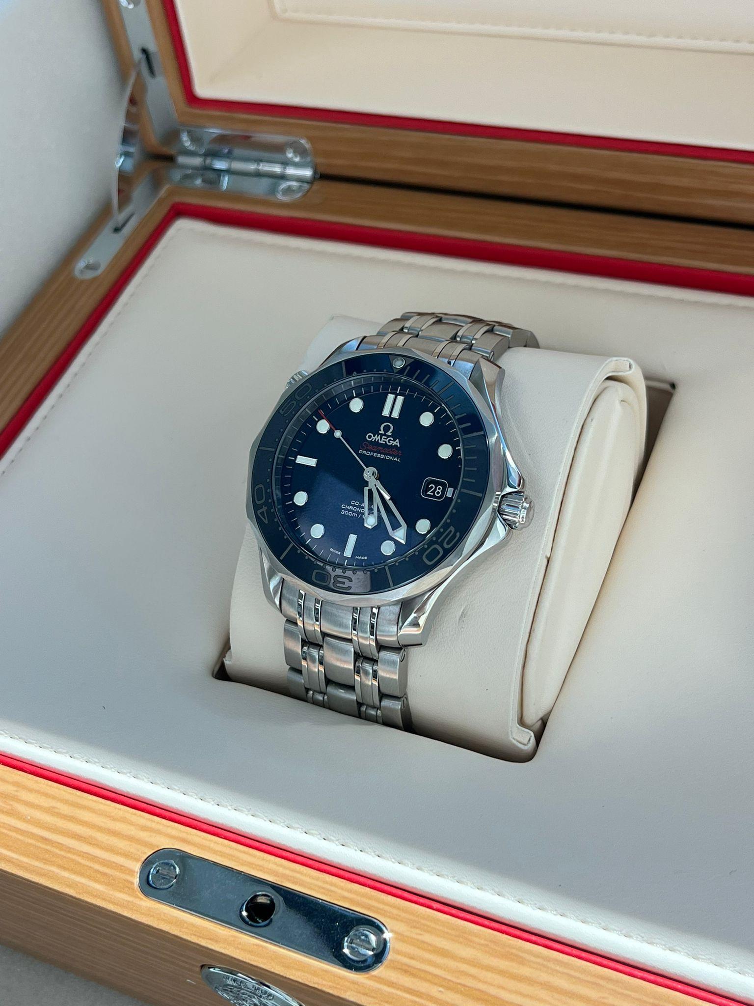 Omega Seamaster Diver 300M 41mm Blue Bezel Blue Dial Watch 212.30.41.20.03.001 For Sale 3