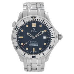 Retro Omega Seamaster Diver 300m Steel Blue Wave Dial Automatic Watch 2532.80.00