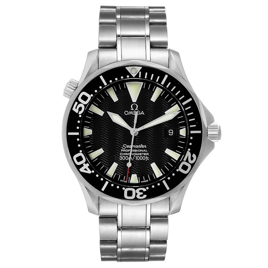 Omega Seamaster Diver 300M Automatic Steel Mens Watch 2254.50.00. Automatic self-winding movement. Stainless steel round case 41.0 mm in diameter. Black unidirectional rotating bezel. Scratch resistant sapphire crystal. Black wave decor dial with