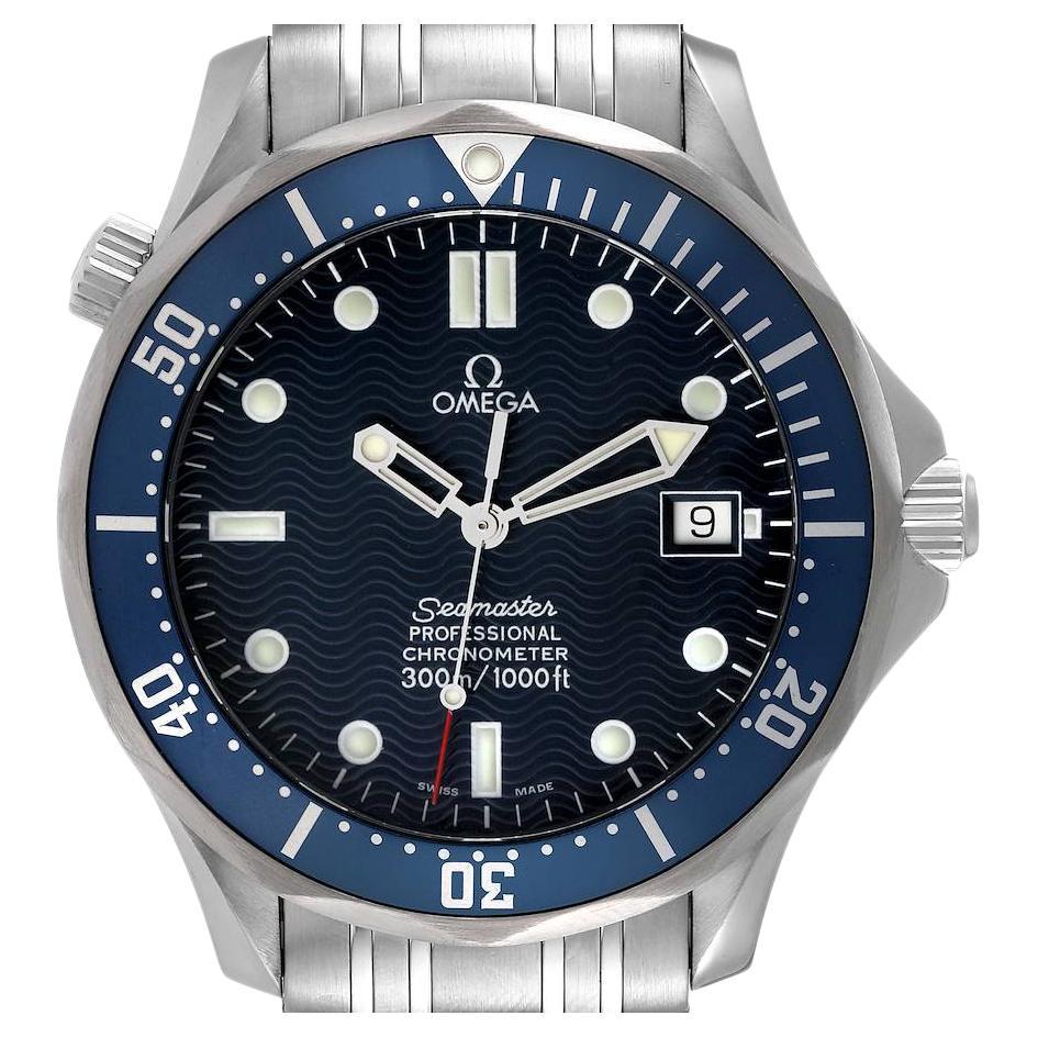 Omega Seamaster Diver 300m Steel Blue Wave Dial Automatic Watch 2532.80