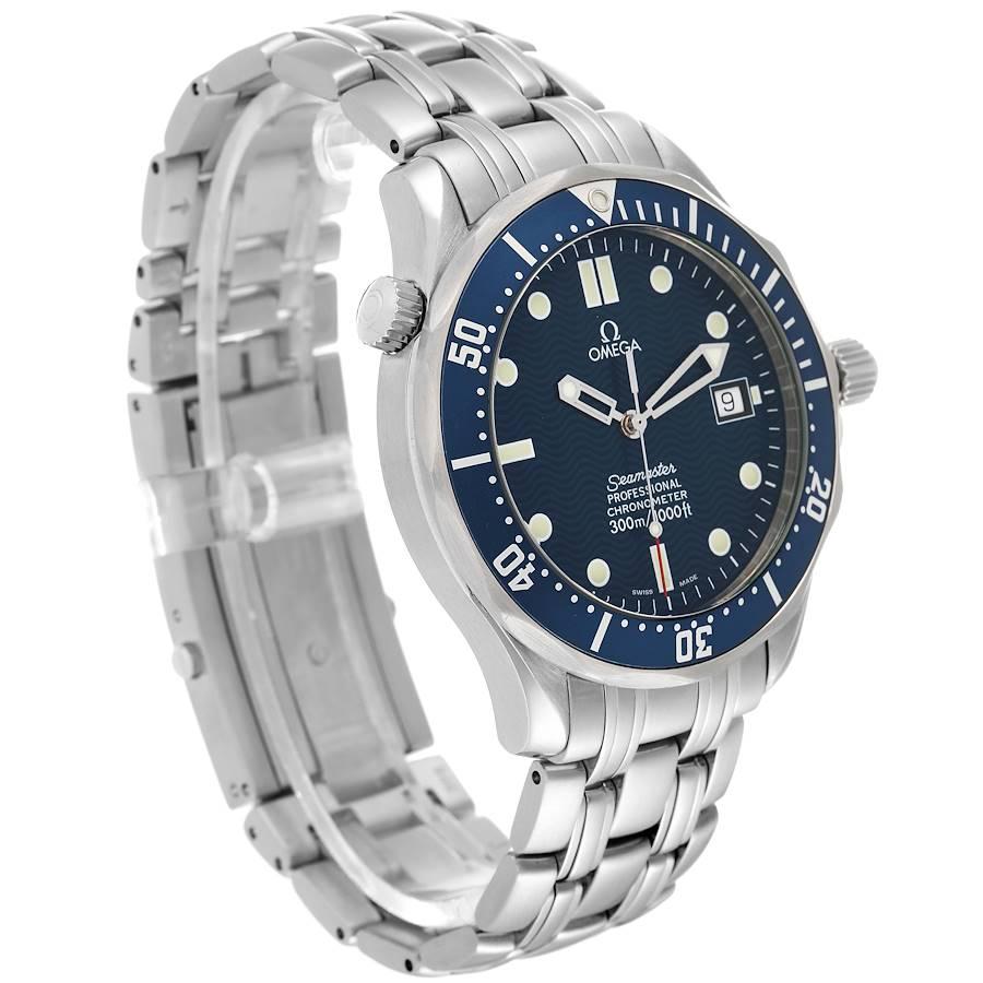Omega Seamaster Diver 300M Stahl-Herrenuhr mit blauem Zifferblatt 2531.80,00 Boxkarte im Zustand „Hervorragend“ im Angebot in Atlanta, GA
