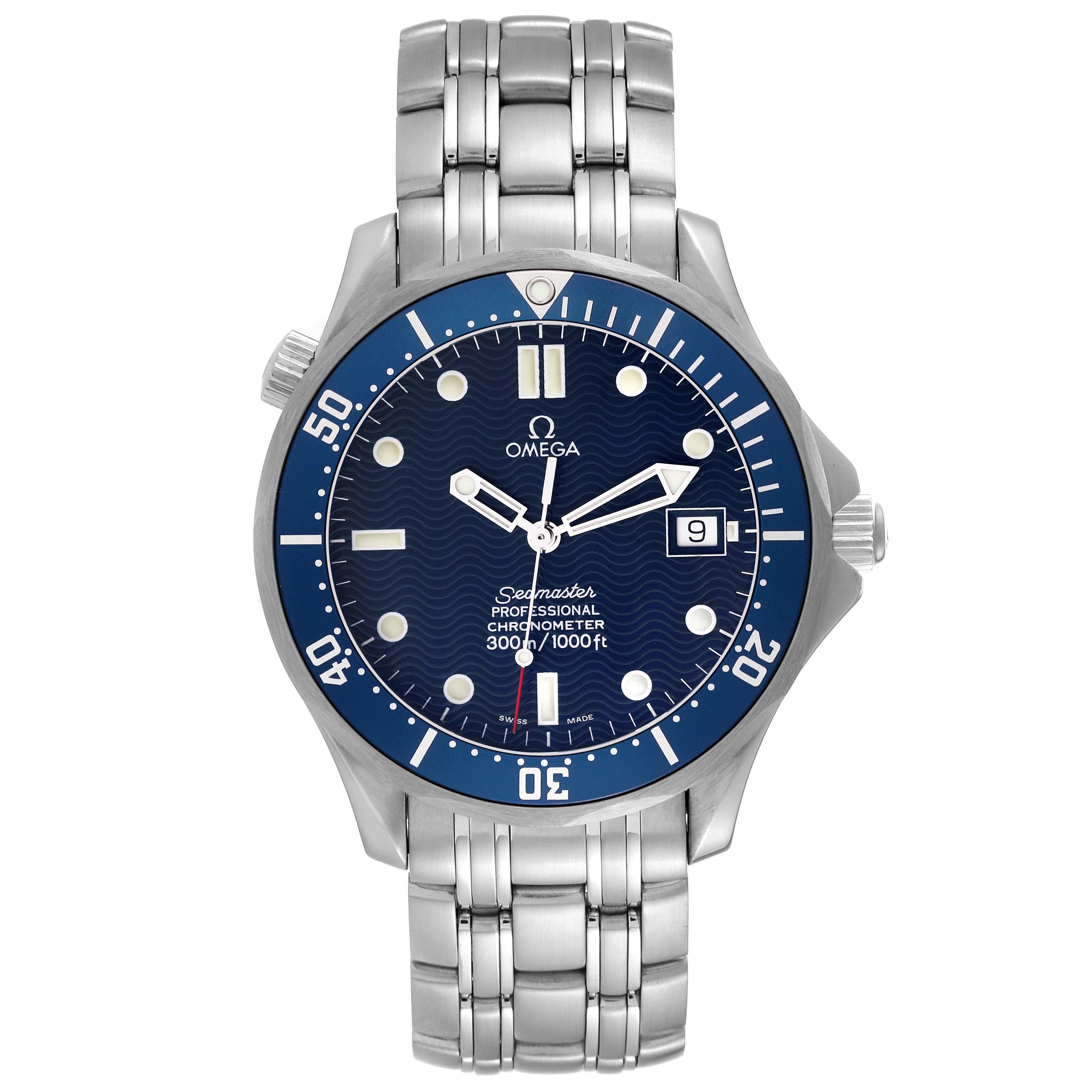 Omega Seamaster Diver 300M Blue Dial Steel Mens Watch 2531.80.00 In Good Condition In Atlanta, GA