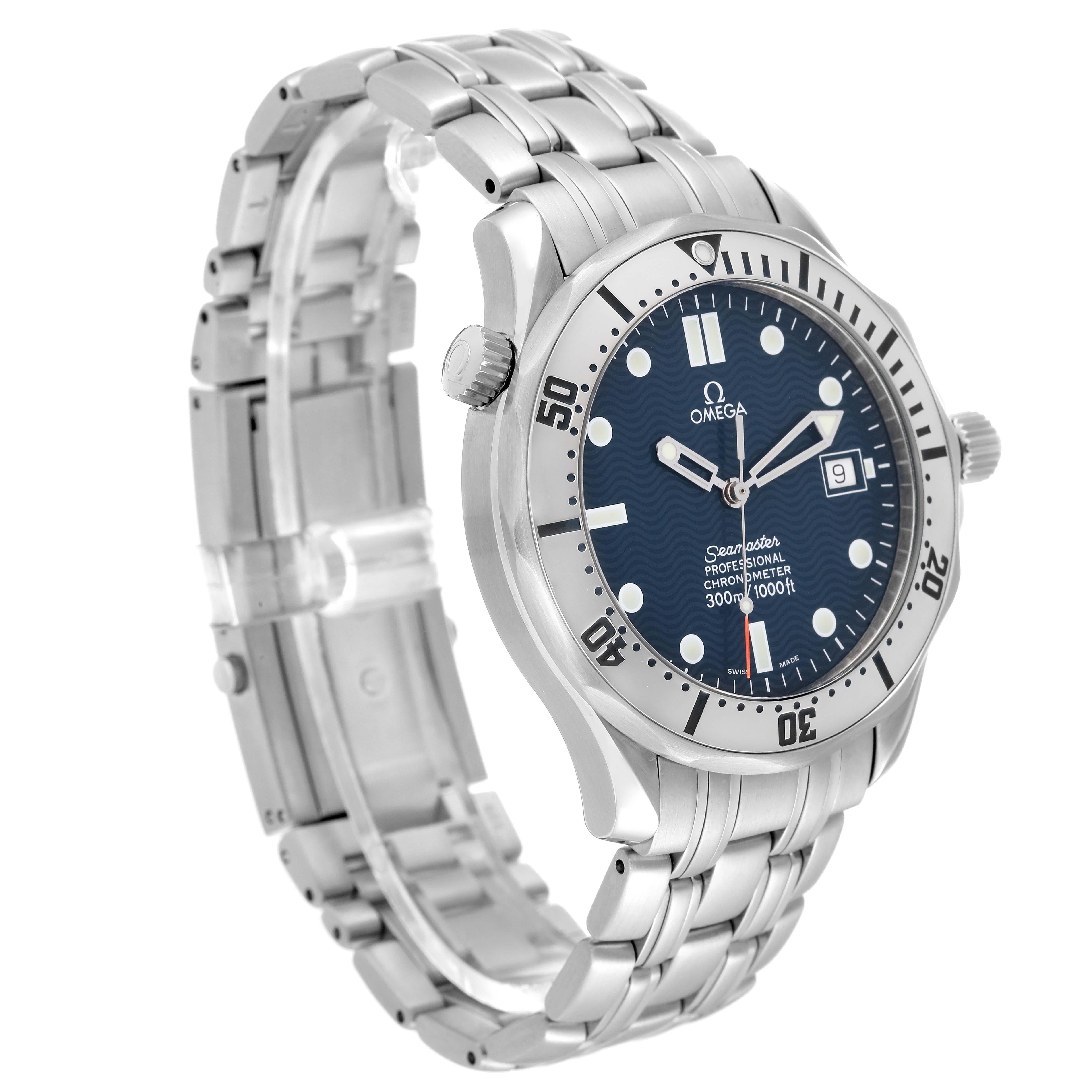 Omega Seamaster Diver 300M Blaues Wave Decor Zifferblatt Stahl-Herrenuhr 2532.80,00 im Zustand „Hervorragend“ in Atlanta, GA