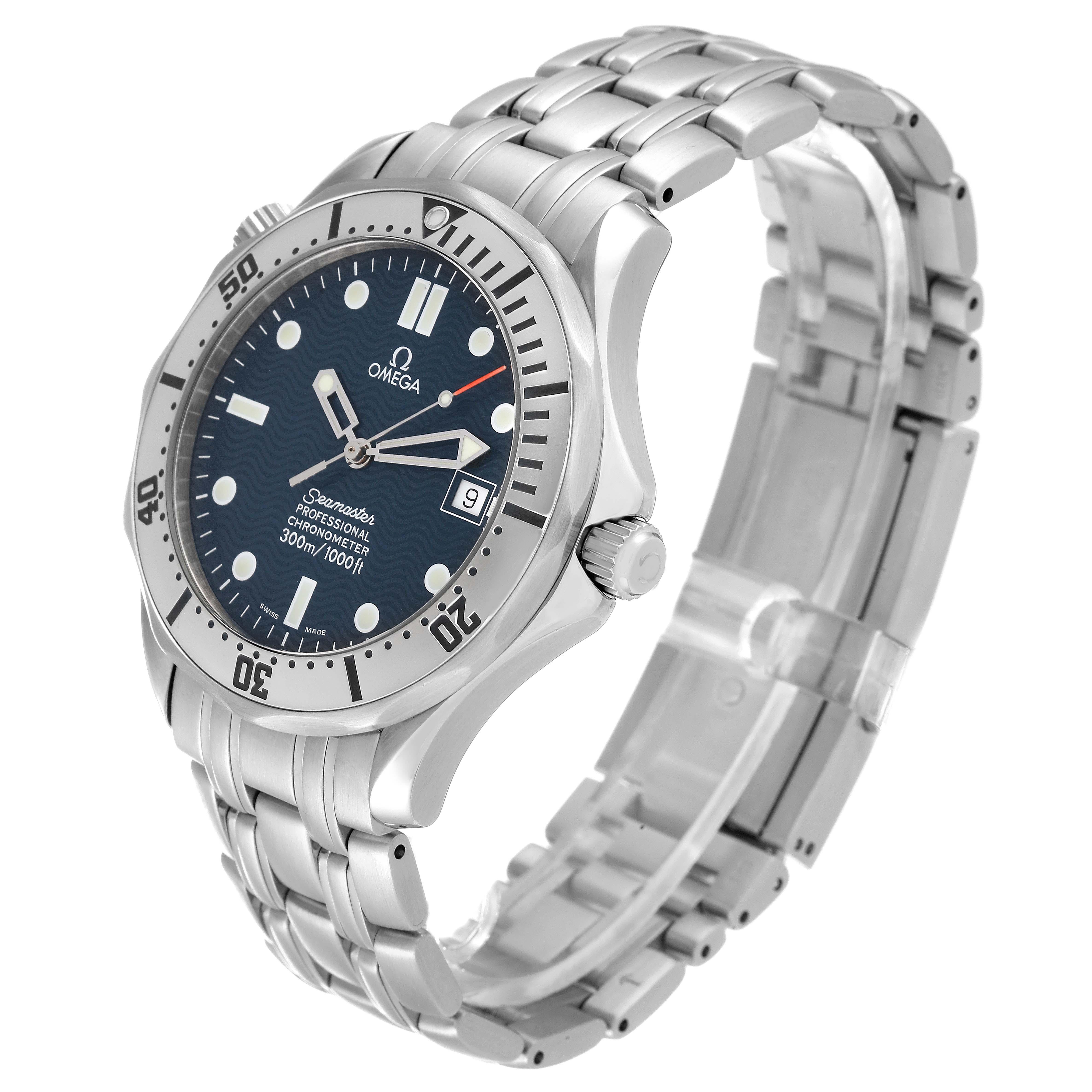 Omega Seamaster Diver 300M Blaues Wave Decor Zifferblatt Stahl-Herrenuhr 2532.80,00 1