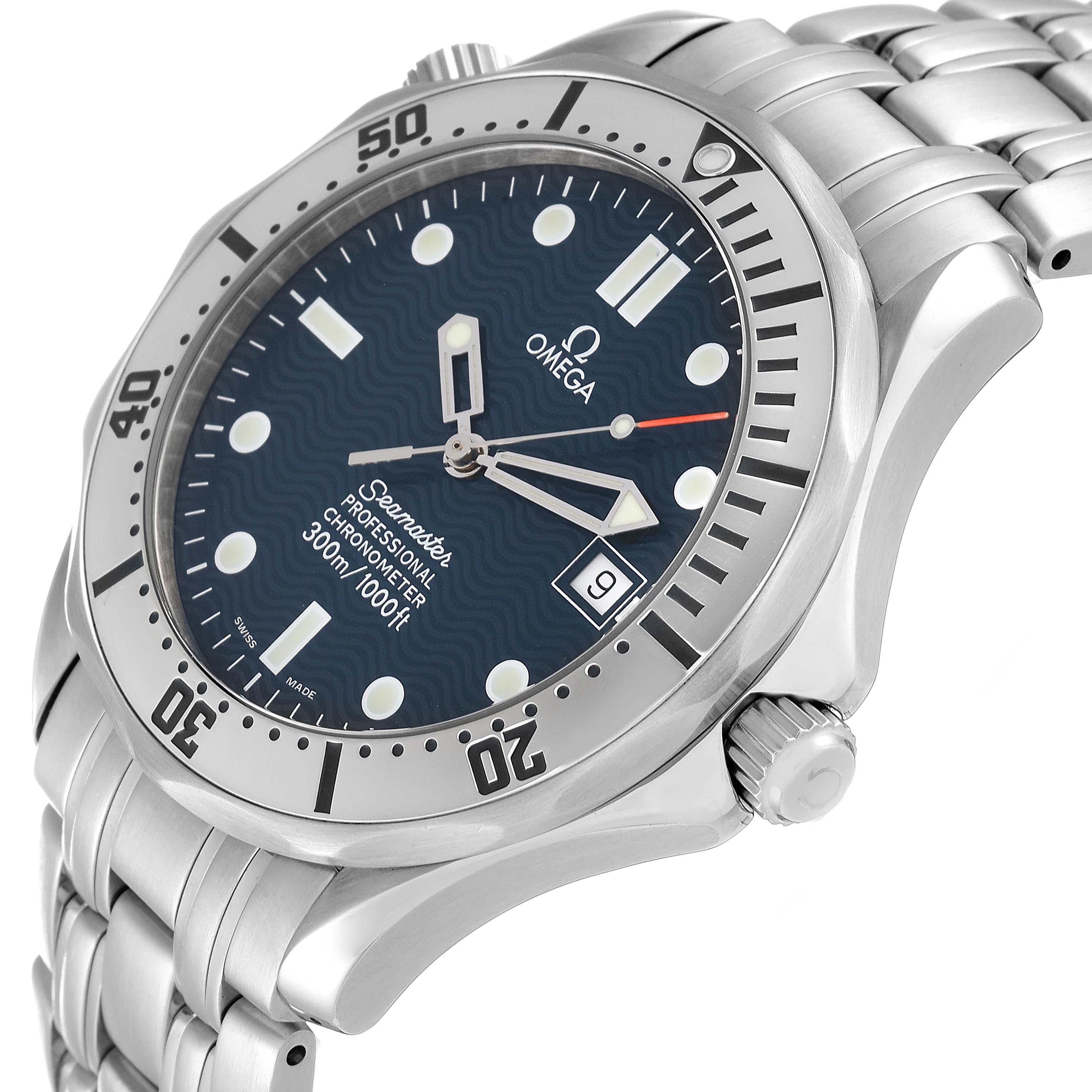 Omega Seamaster Diver 300M Blaues Wave Decor Zifferblatt Stahl-Herrenuhr 2532.80,00 2