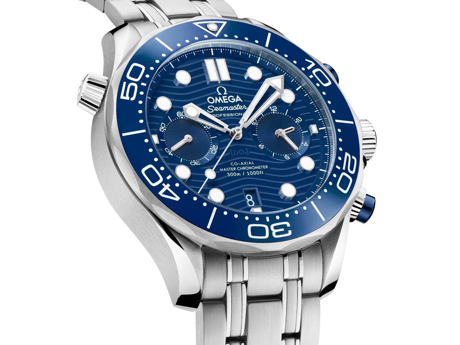 Omega Seamaster Diver 300M Chronograph Blue Dial Watch 210.30.44.51.03.001 In New Condition In New York, NY