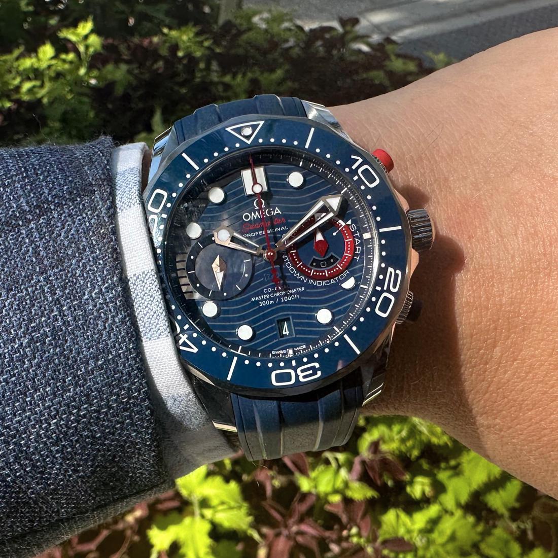 Omega Seamaster Diver 300M Chronograph AMERICA'S CUP In Excellent Condition For Sale In Palm Beach, FL