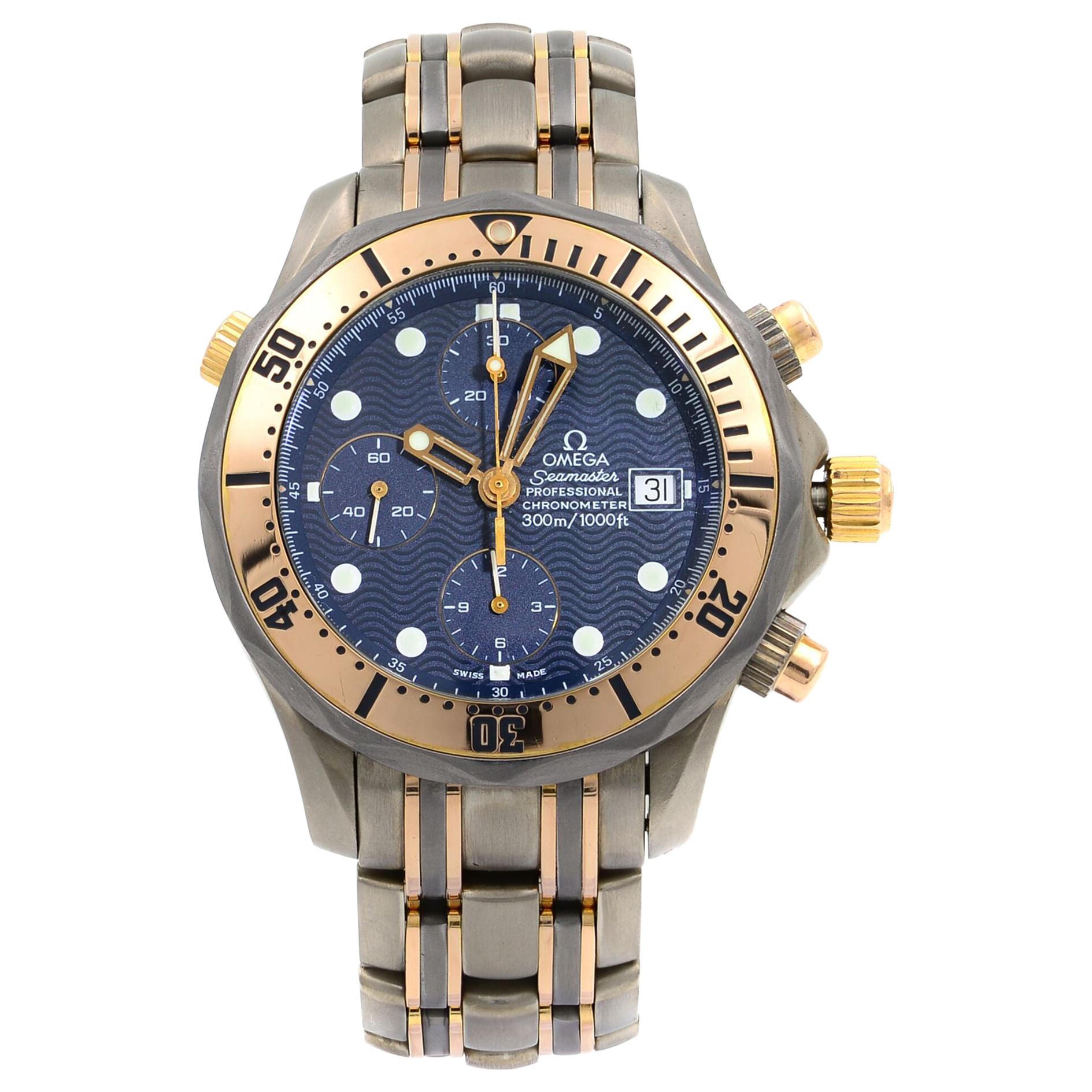 Omega Seamaster Diver 300M Chronograph Blue Dial Automatic Mens Watch 2296.80.00